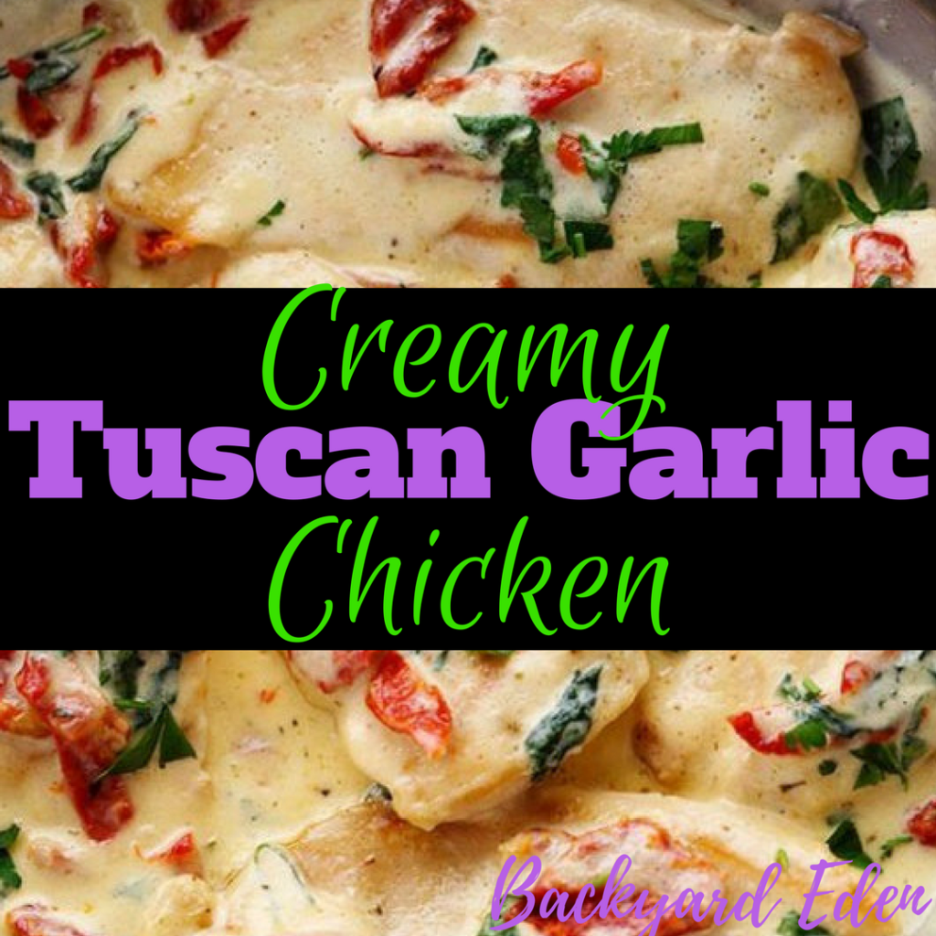 Creamy Tuscan Garlic Chicken, Chicken Recipe, Tuscan Garlic Chicken, Backyard Eden, www.backyard-eden.com, www.backyard-eden.com/creamy-tuscan-garlic-chicken
