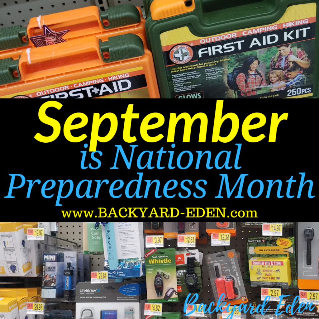 september is national preparedness month, Backyard Eden, www.backyard-eden.com