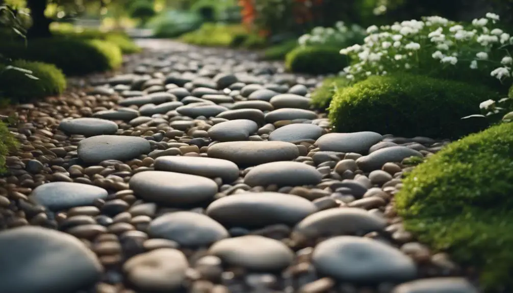 decorative drainage with river rocks