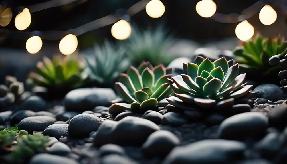 illuminating succulent garden beauty