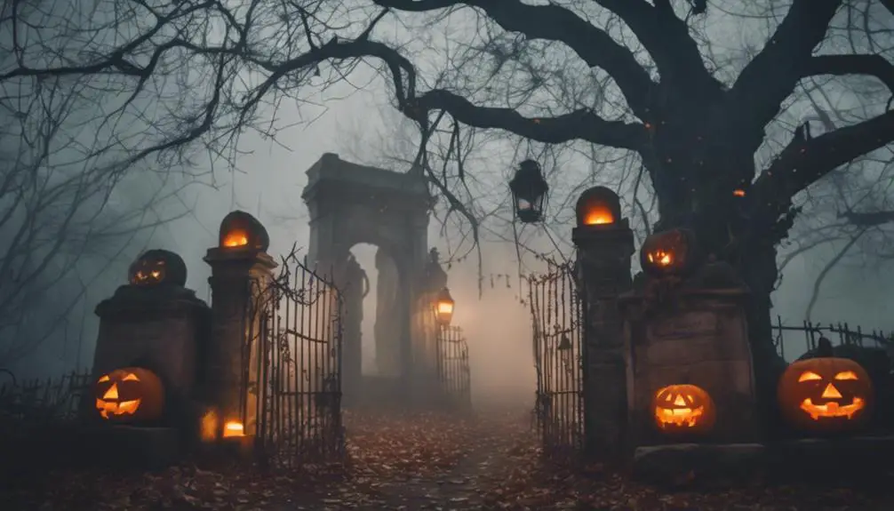 spooky cemetery backdrop designs