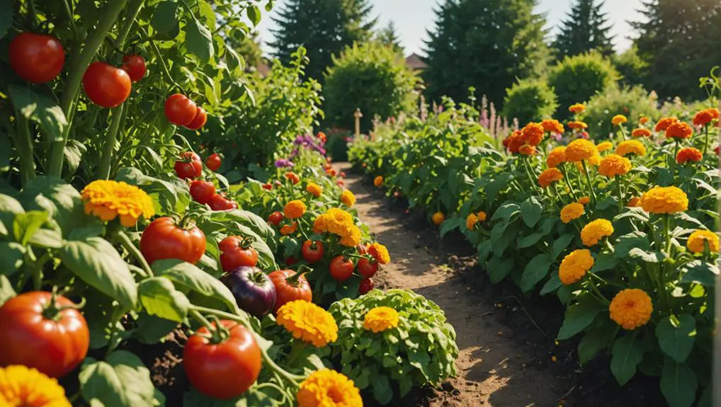 summer vegetables and flowers