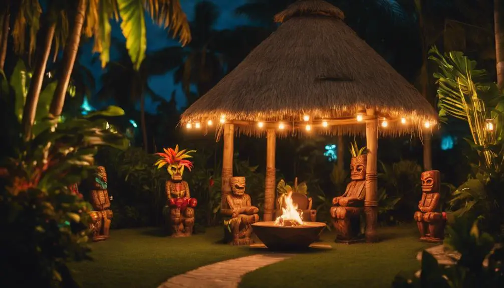 tropical nighttime ambiance created