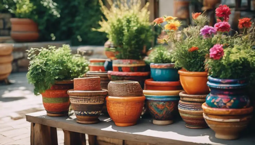 vibrant flowers in pots