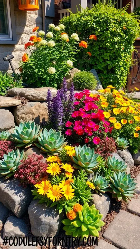 combining succulents with others