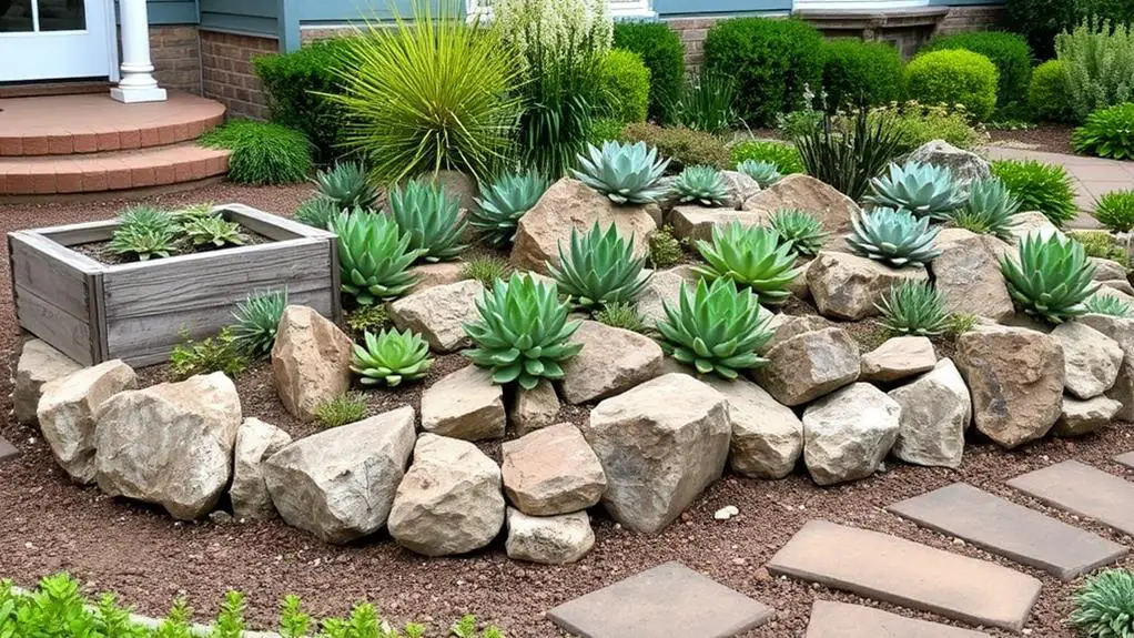 Succulent Rock Garden Ideas For The Front Yard