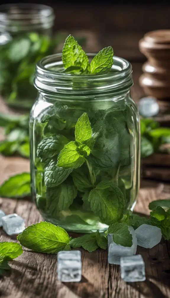 freezing fresh mint leaves