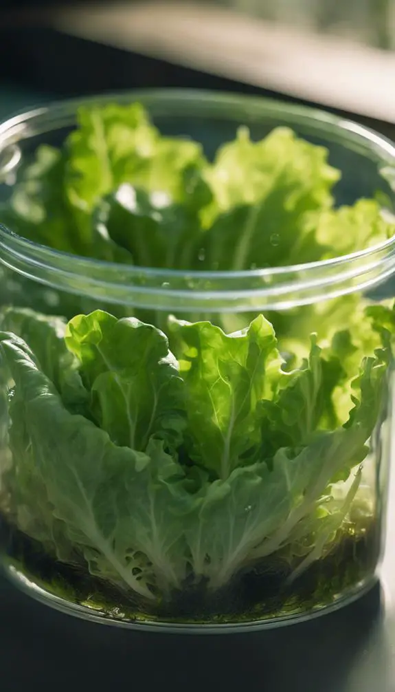 growing crisp green leaves