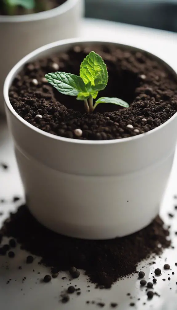 growing fresh mint herbs