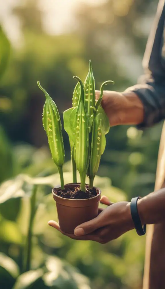 growing okra in containers