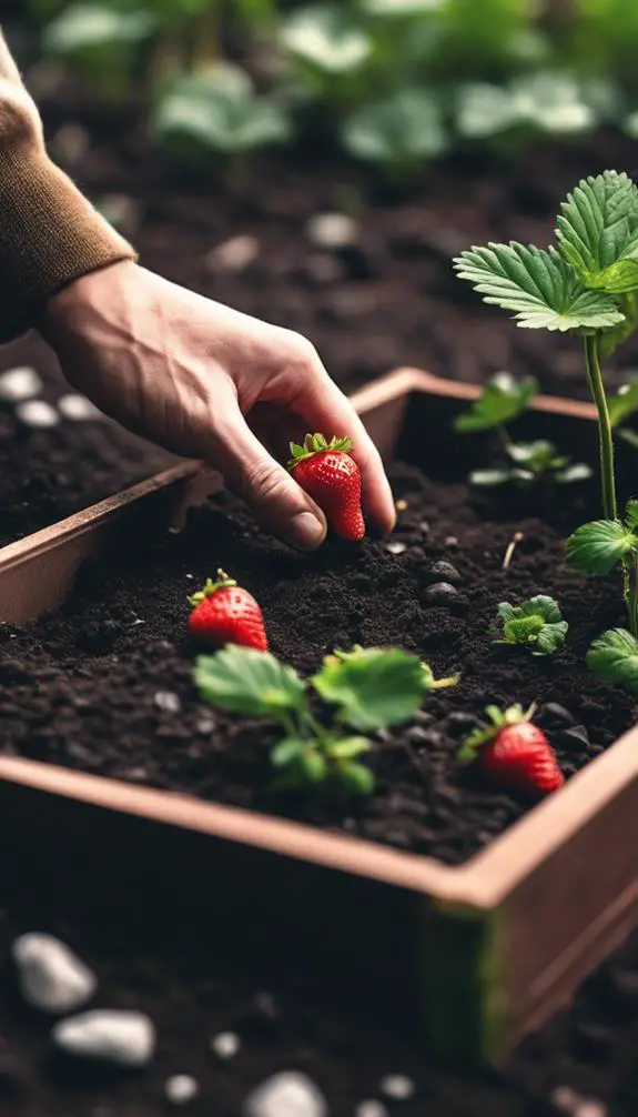 growing strawberries in bed