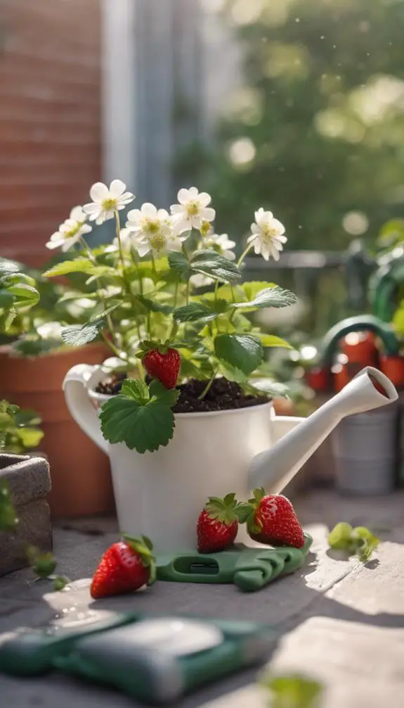 growing strawberries in pots