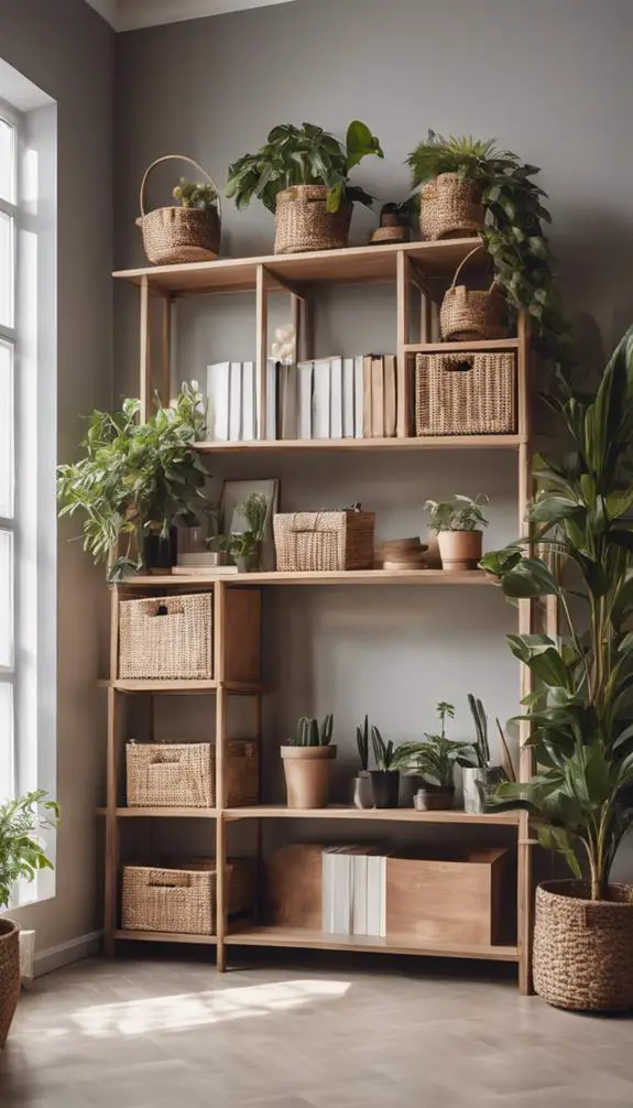 maximize space with shelves