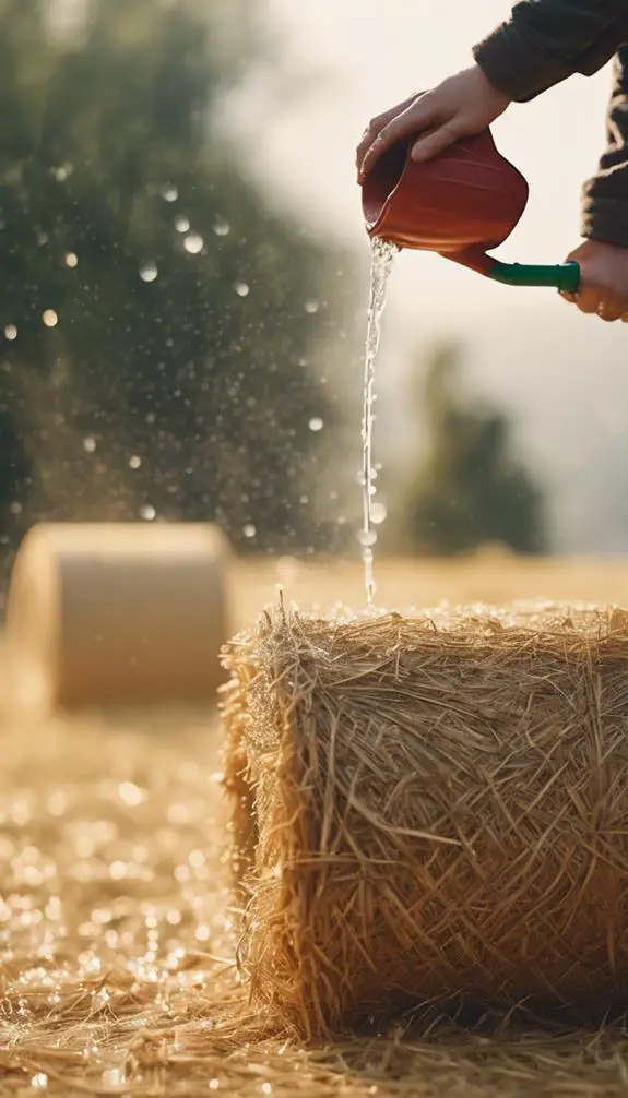 moisturize dry hay bales