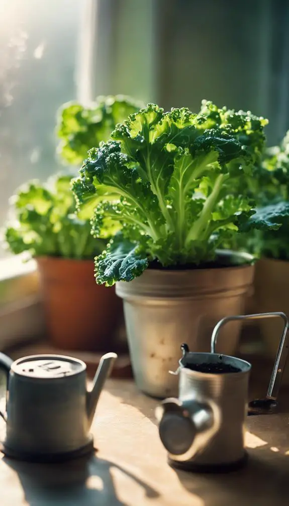 nurturing young kale plants