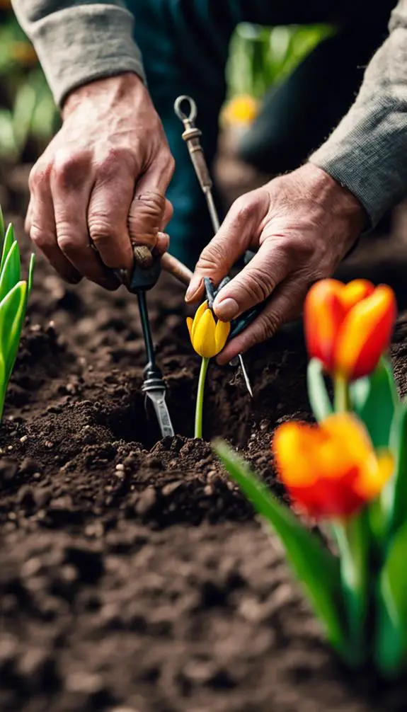 proper depth for tulips