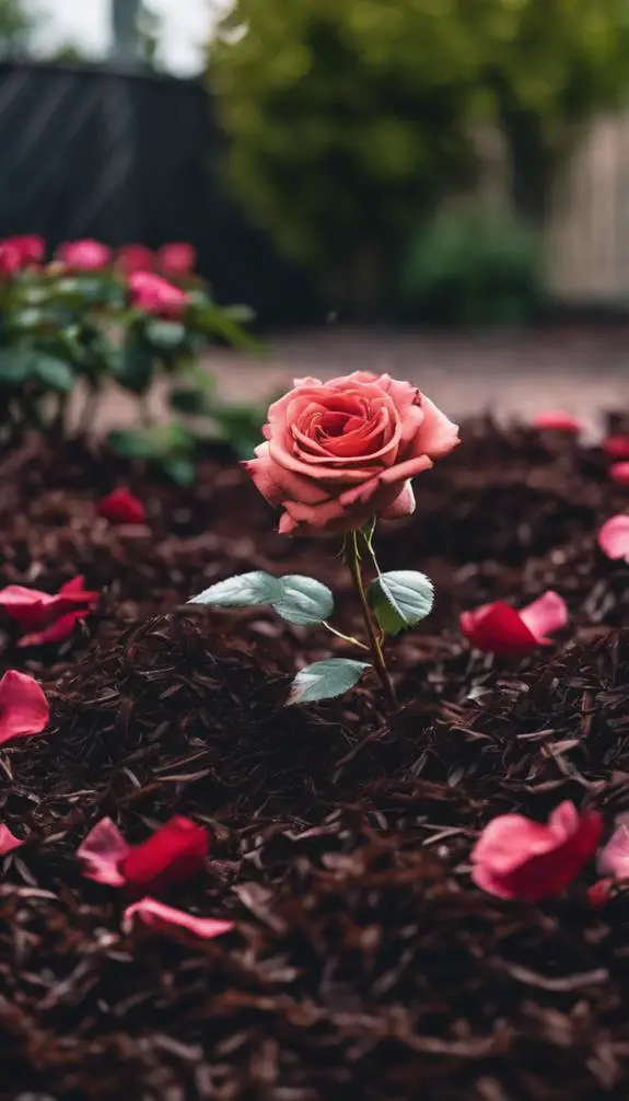 protecting roses with mulch