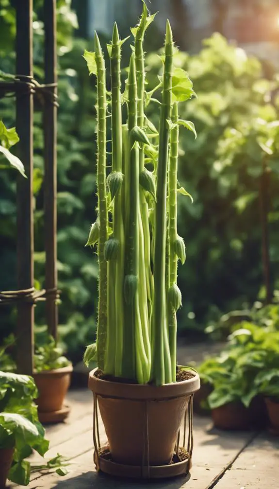 providing structure for okra