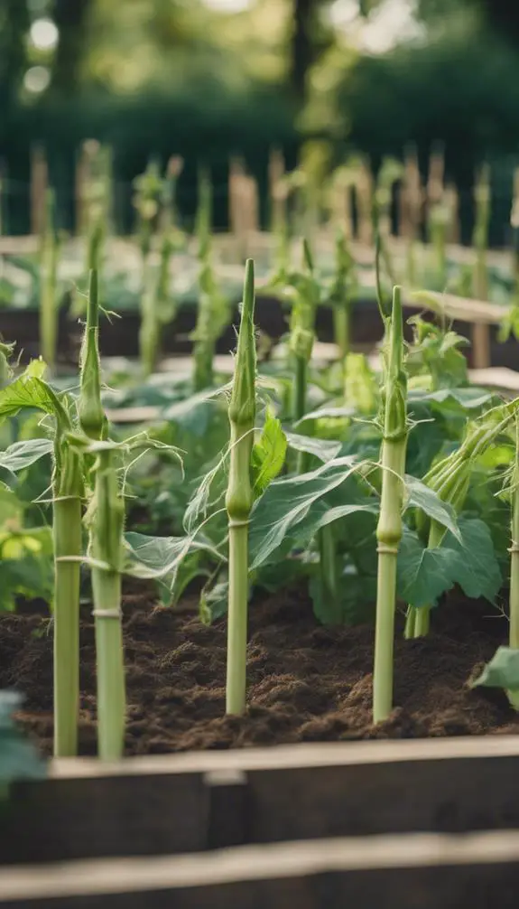 stakes help okra grow