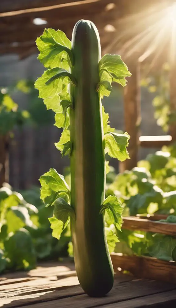 supporting vertical zucchini growth