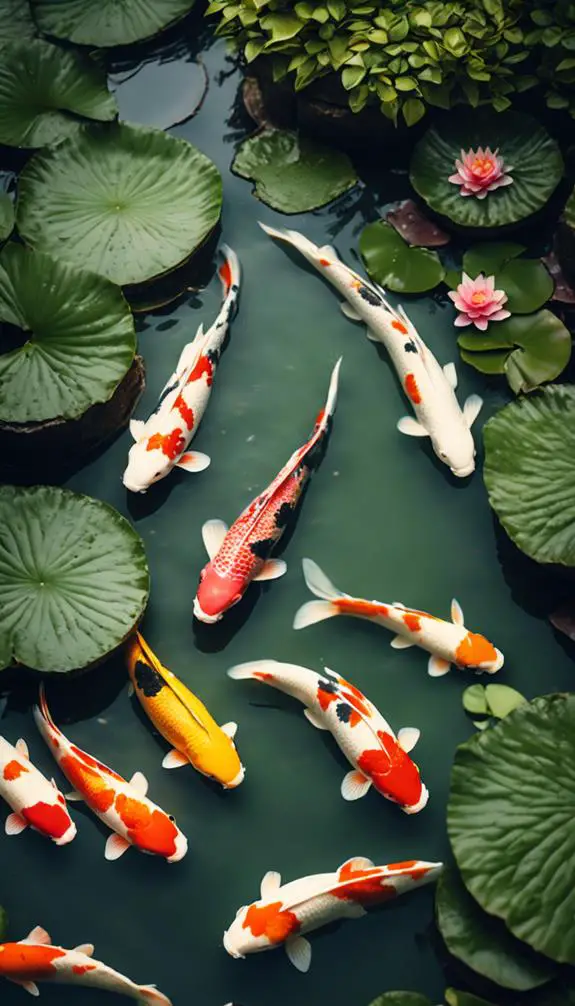 variety of koi pond