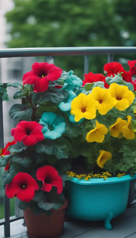 vibrant plants in pots